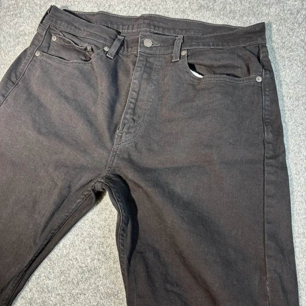 Levi Jeans 505 Mens 36x34 Black Wash Straight Leg Red Tab‎ Excellent Condition